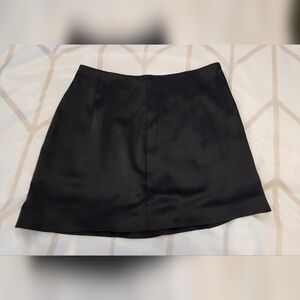Black satin skirt